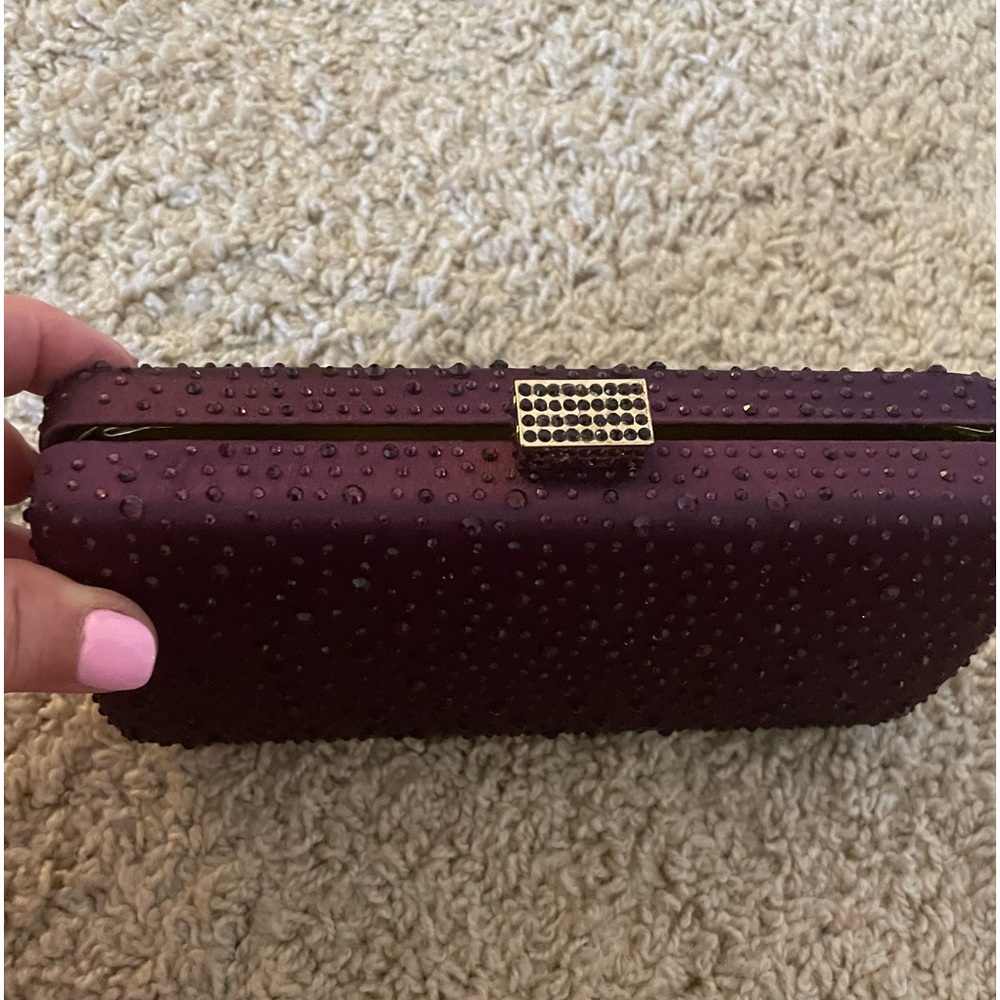 Elegant Studded Crystal Clutch Womens Evening Bag, with cross body chain
